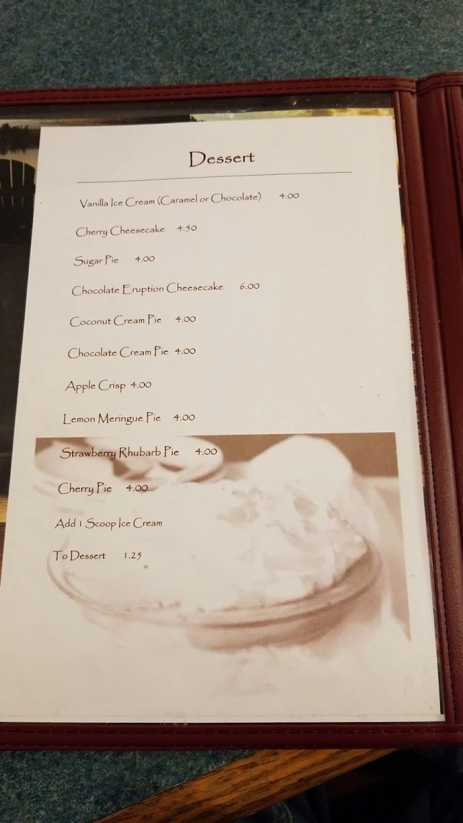 Menu, Longlac Pizzeria