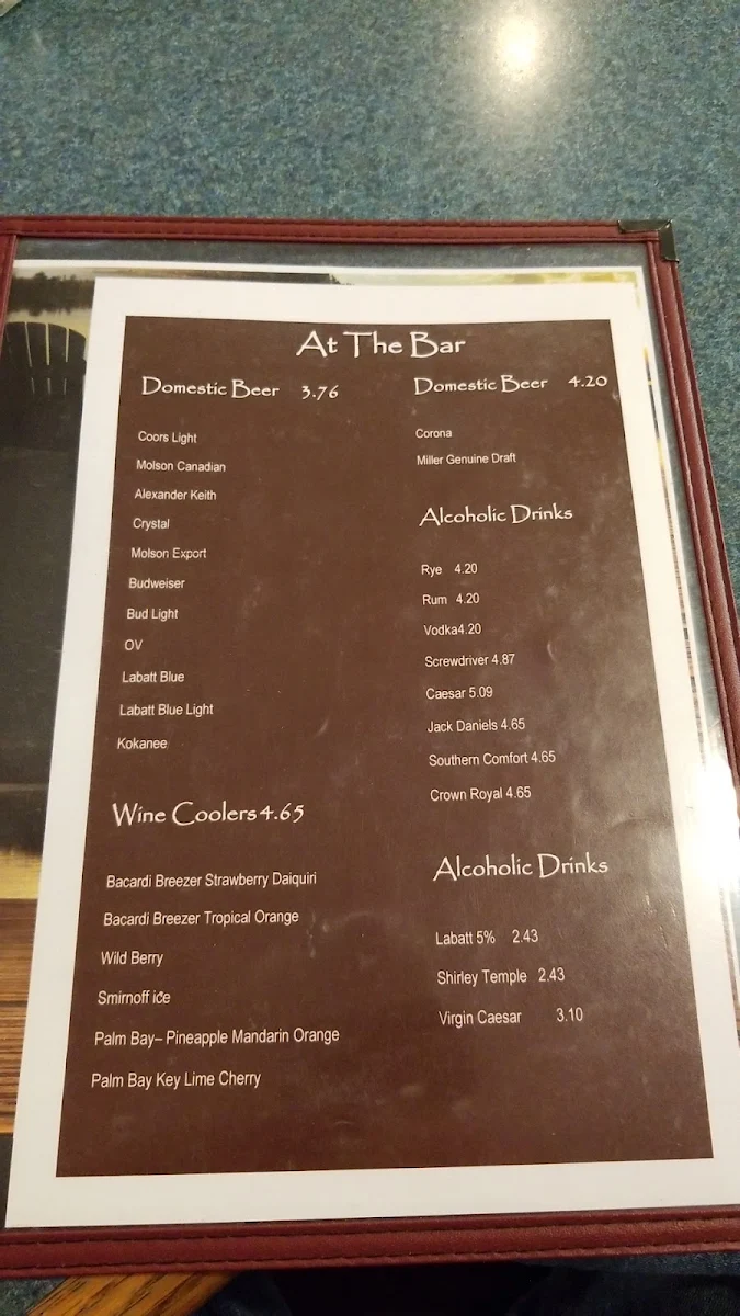 Menu, Longlac Pizzeria