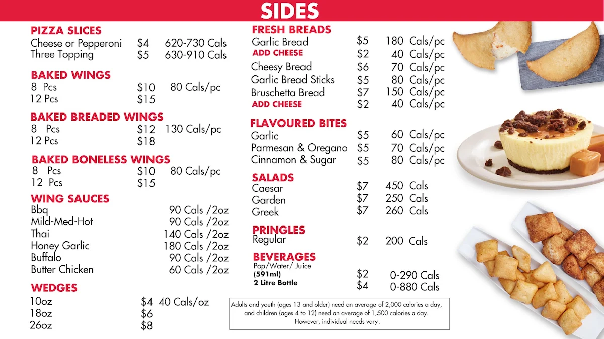 Menu, Gino's Pizza & Wing Machine