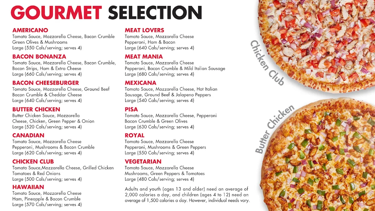 Menu, Gino's Pizza & Wing Machine