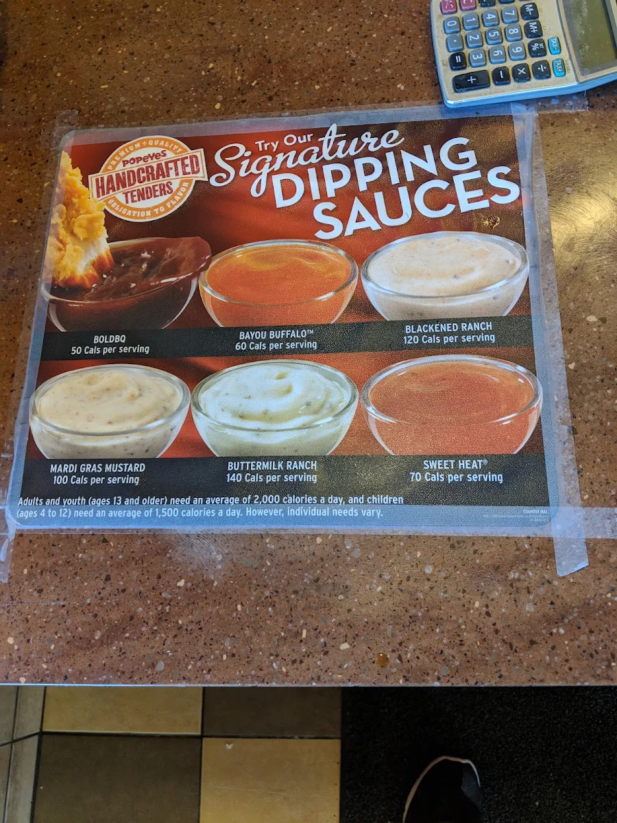 Menu, Popeyes Louisiana Kitchen - Wellington