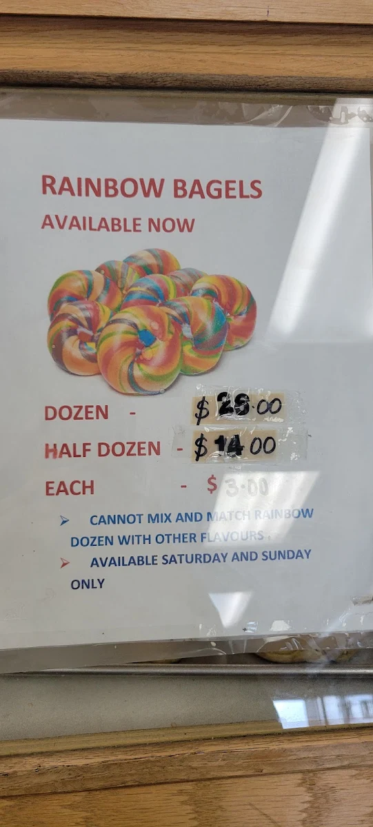 Menu, Montreal Bagels