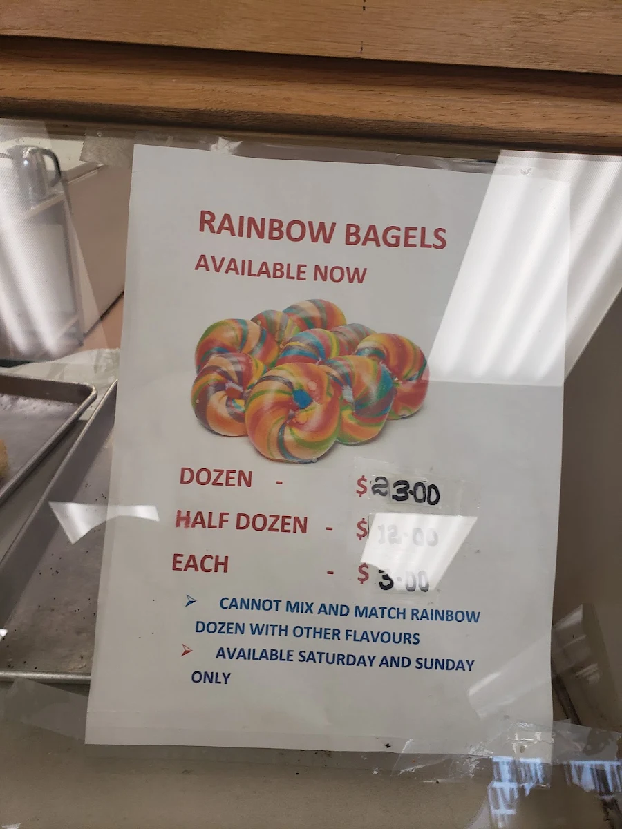 Menu, Montreal Bagels