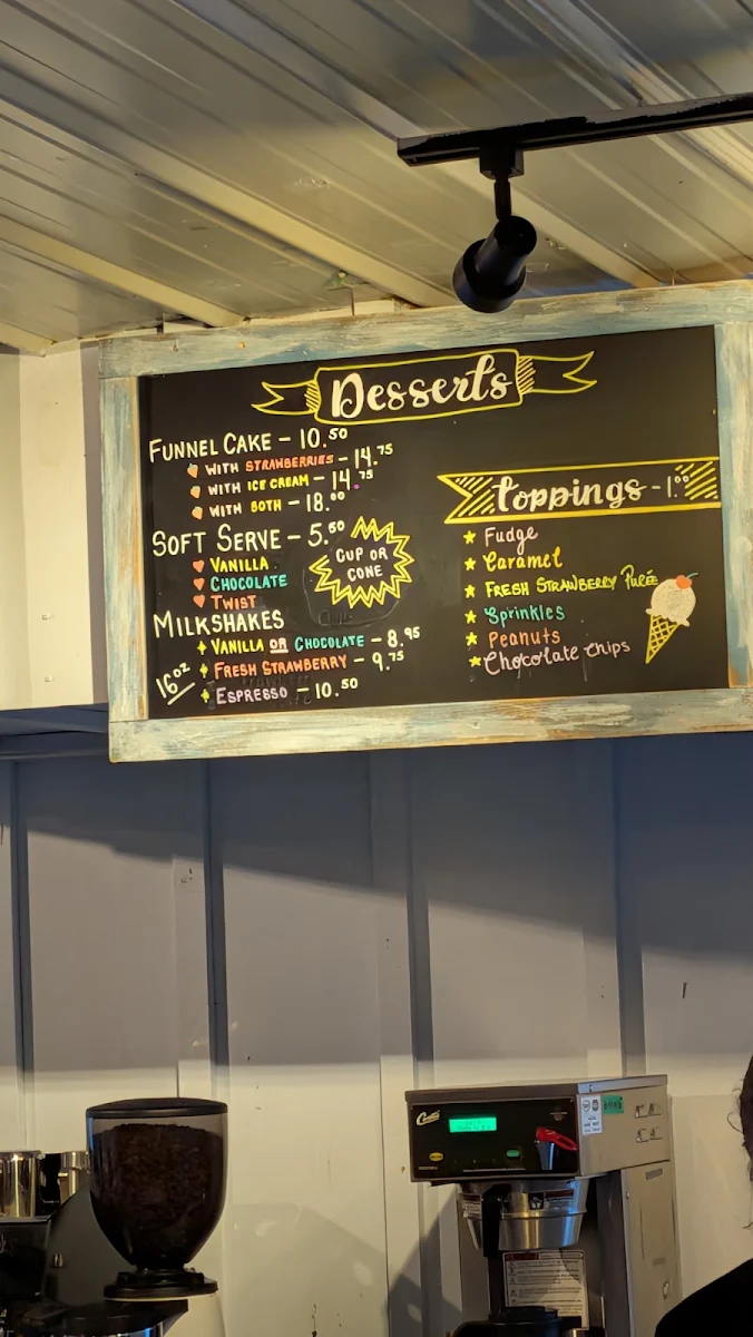 Menu, Lolli & Pops Snack Shack