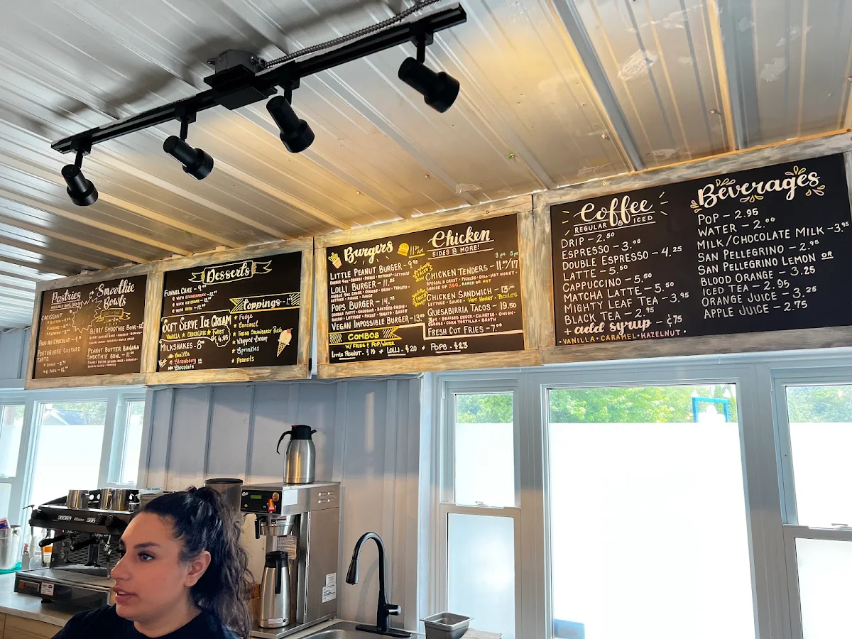 Menu, Lolli & Pops Snack Shack