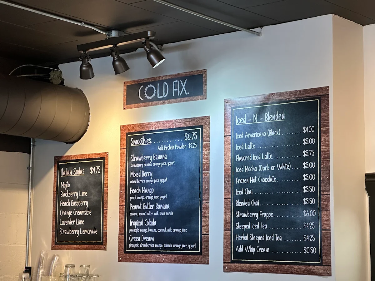 Menu, FIX. Coffee Bar & Bakery