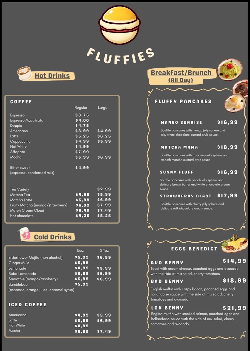 Menu, Fluffies