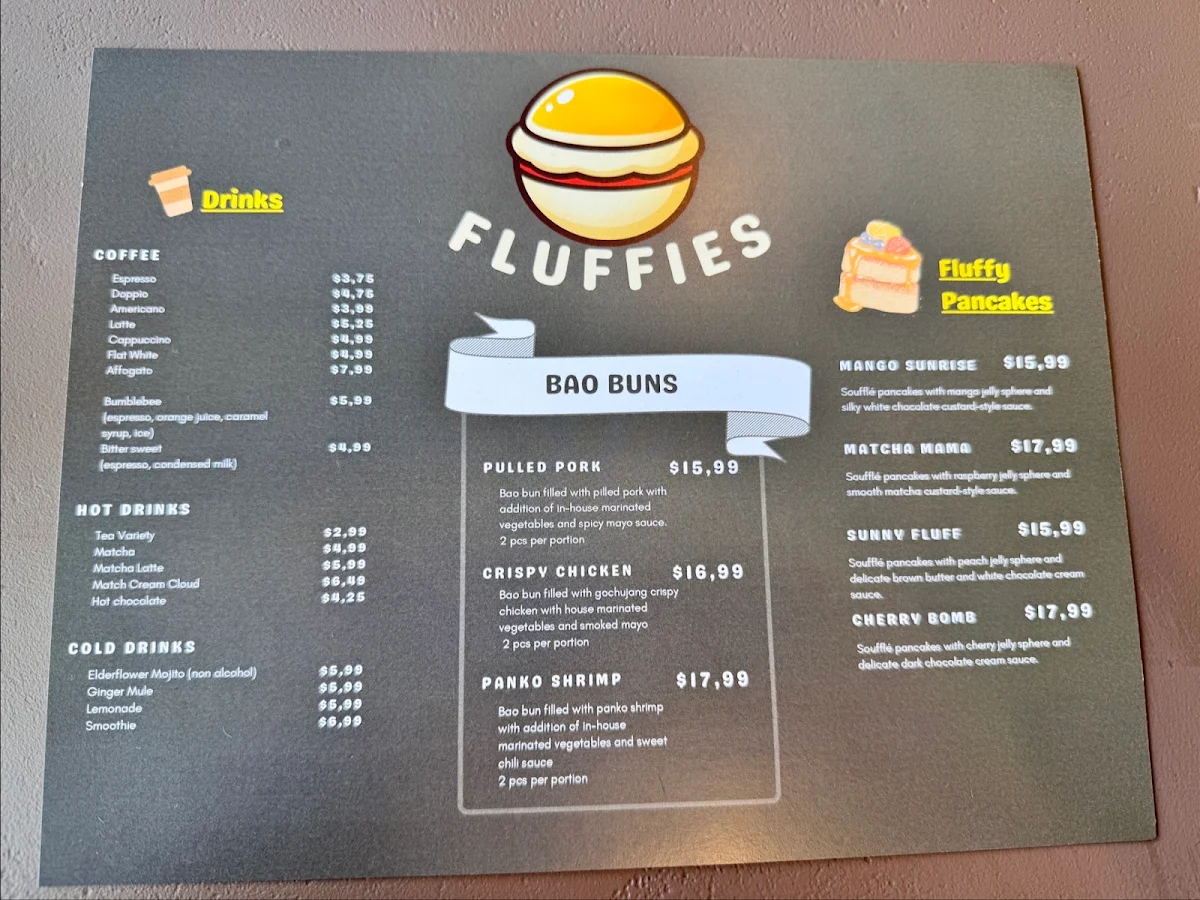 Menu, Fluffies