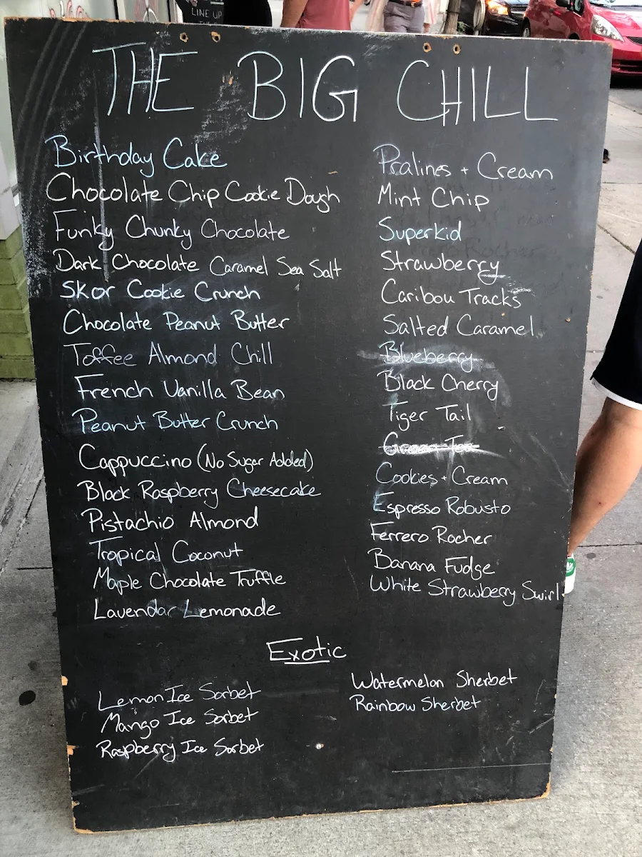 Menu, The Big Chill