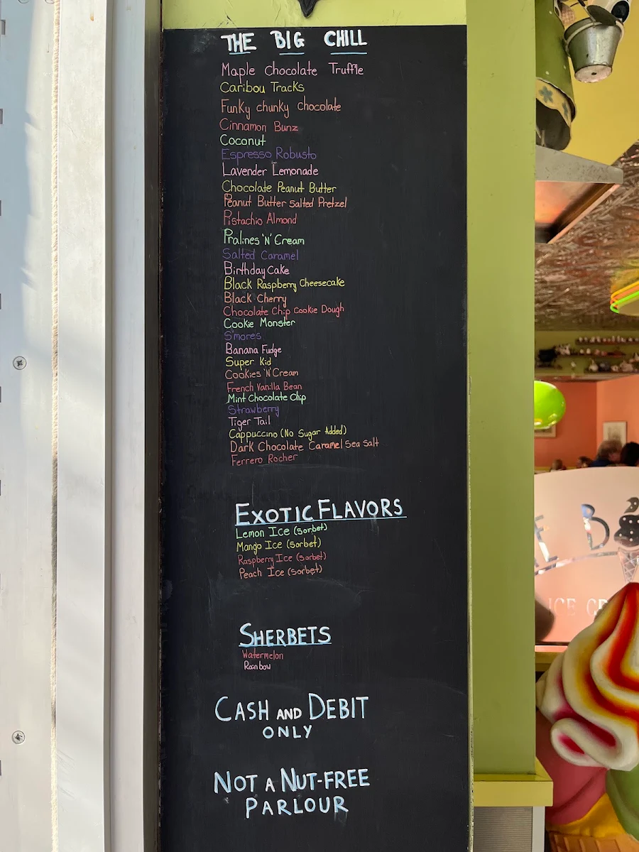 Menu, The Big Chill