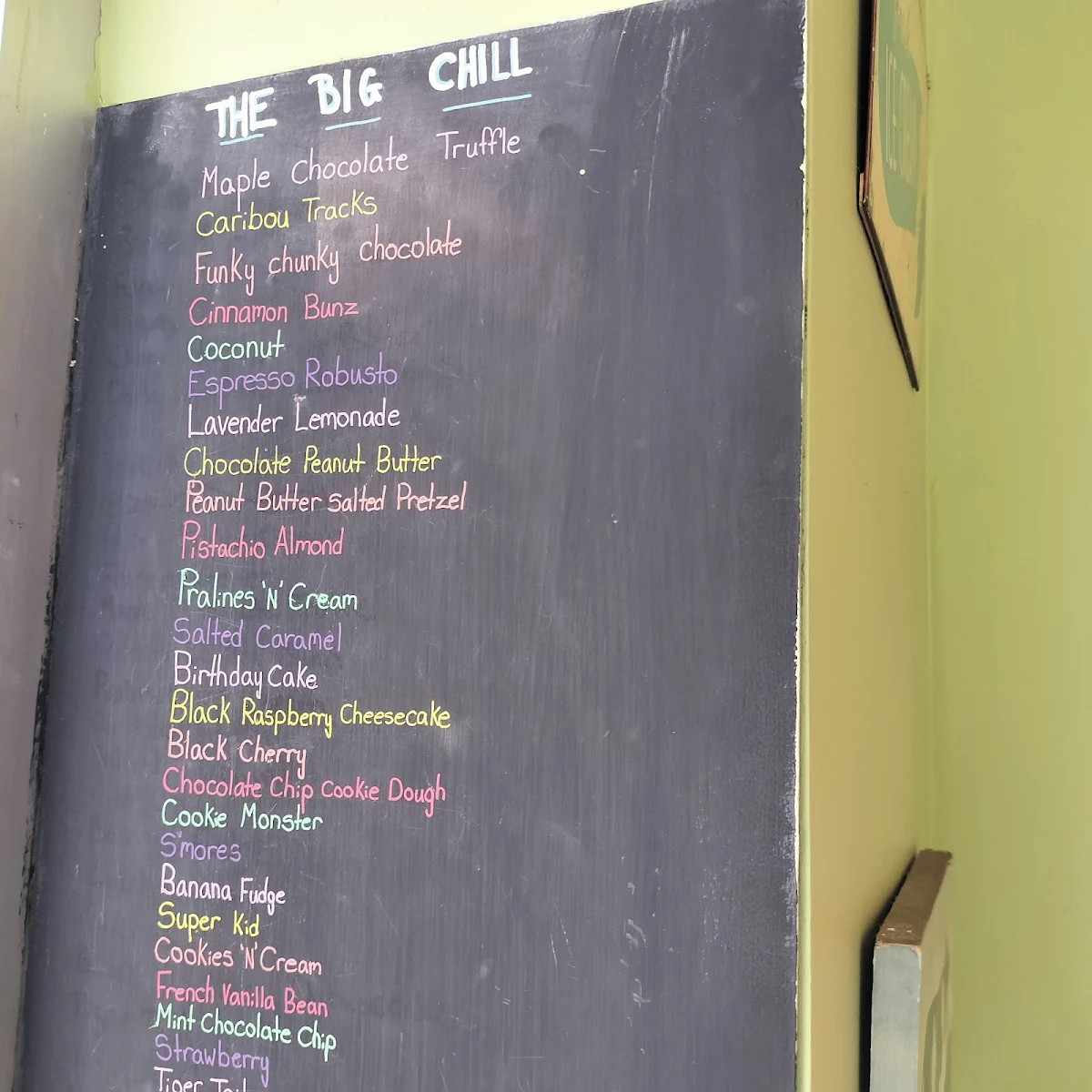 Menu, The Big Chill