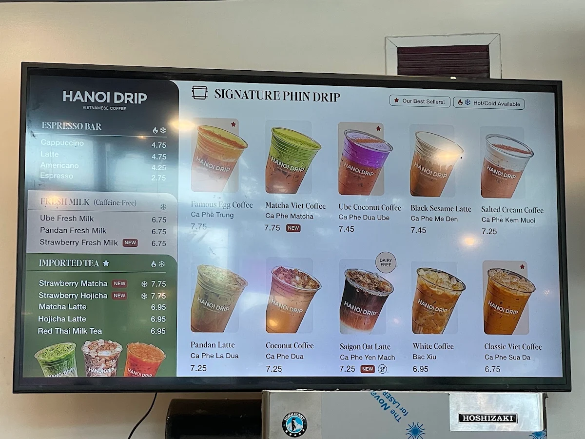Menu, Hanoi Drip Coffee (Mt.Pleasant)