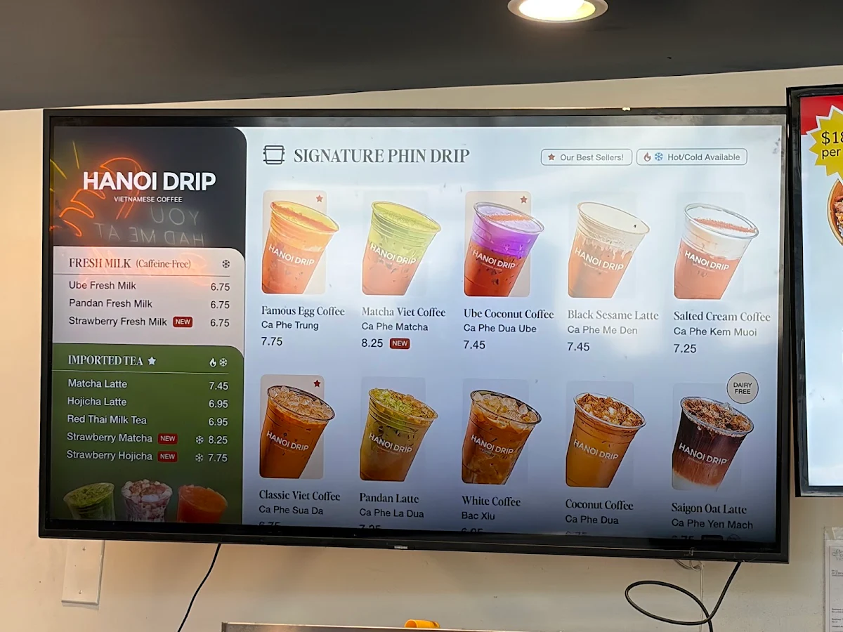 Menu, Hanoi Drip Coffee (Mt.Pleasant)
