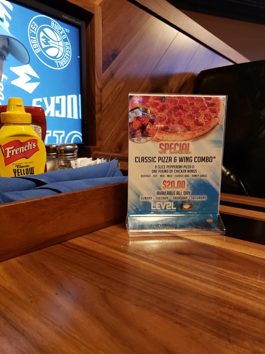 Menu, LEV2L Sports Bar