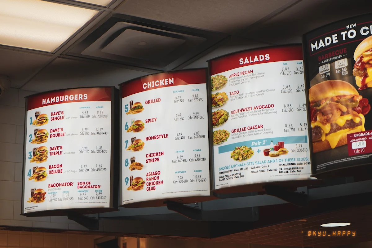 Menu, Wendy's