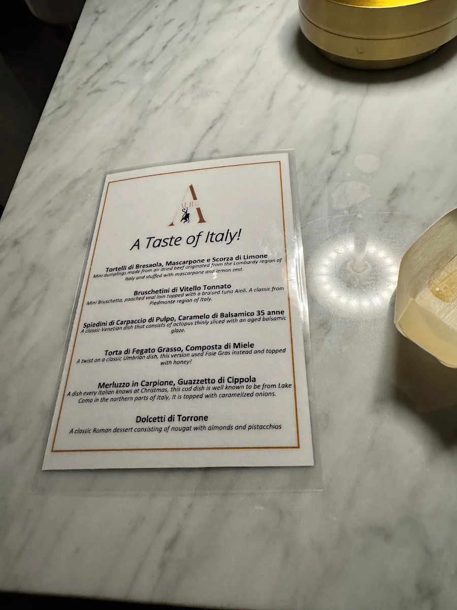 Menu, Alibi Lounge Hudson
