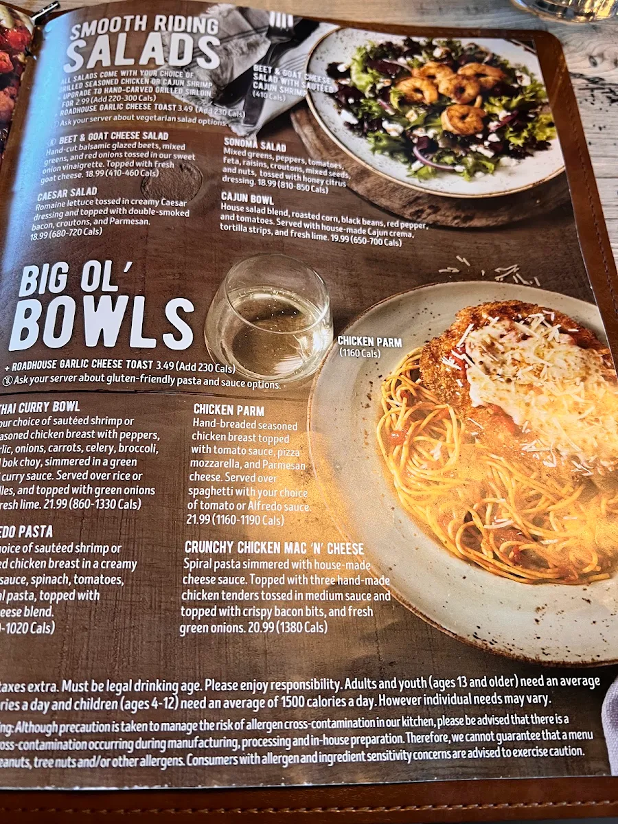 Menu, Kelseys Original Roadhouse