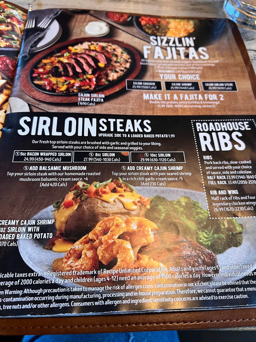 Menu, Kelseys Original Roadhouse