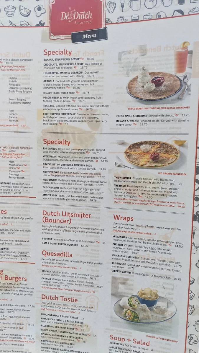 Menu, De Dutch