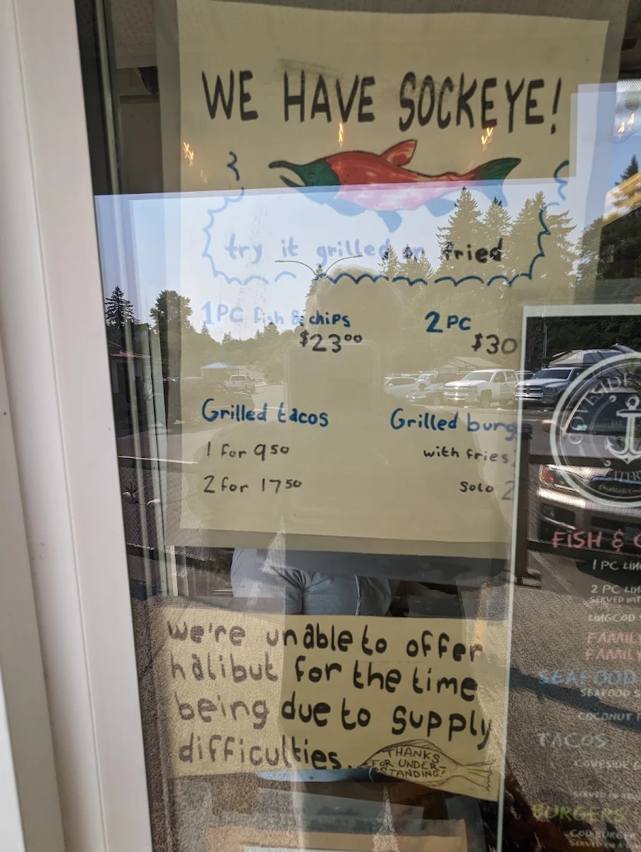 Menu, Coveside Seafood Eatery