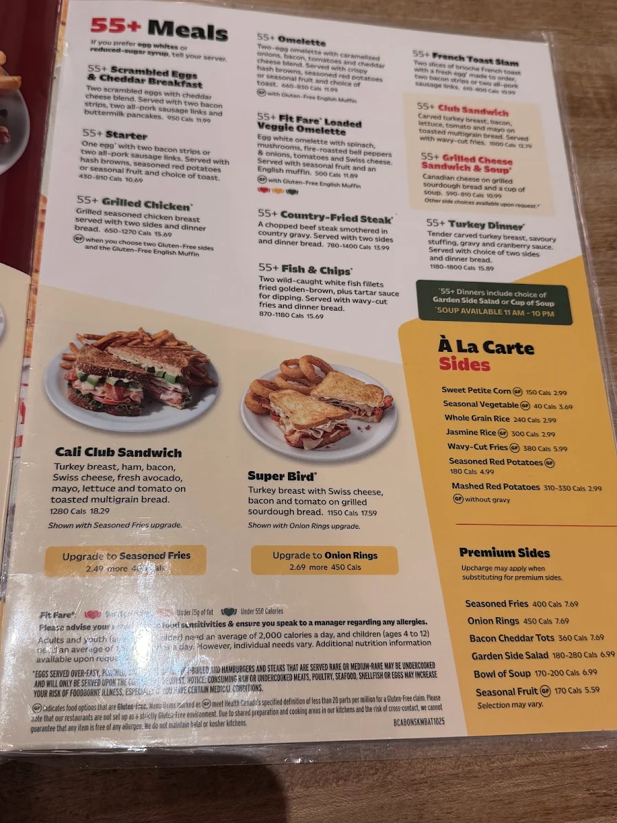 Menu, Denny's Restaurant Broadway