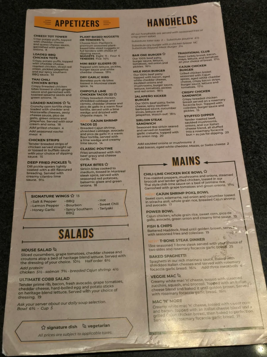 Menu, Denny's Restaurant Broadway