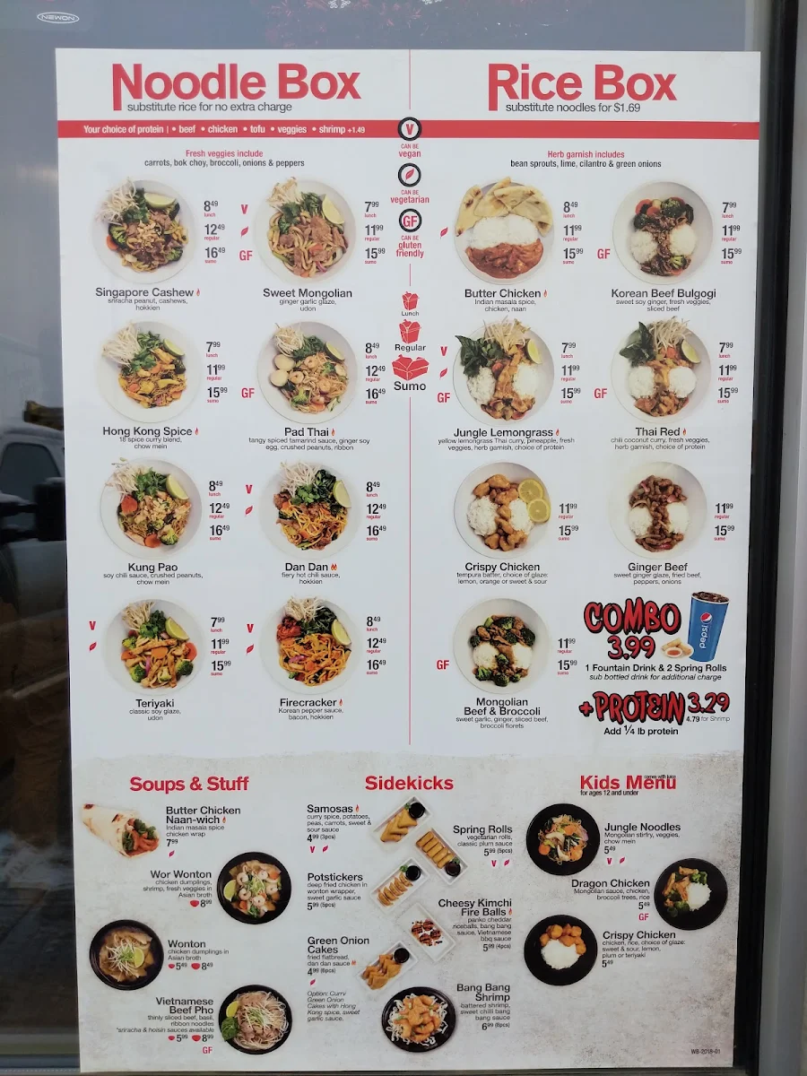Menu, Wok Box - Saskatoon North