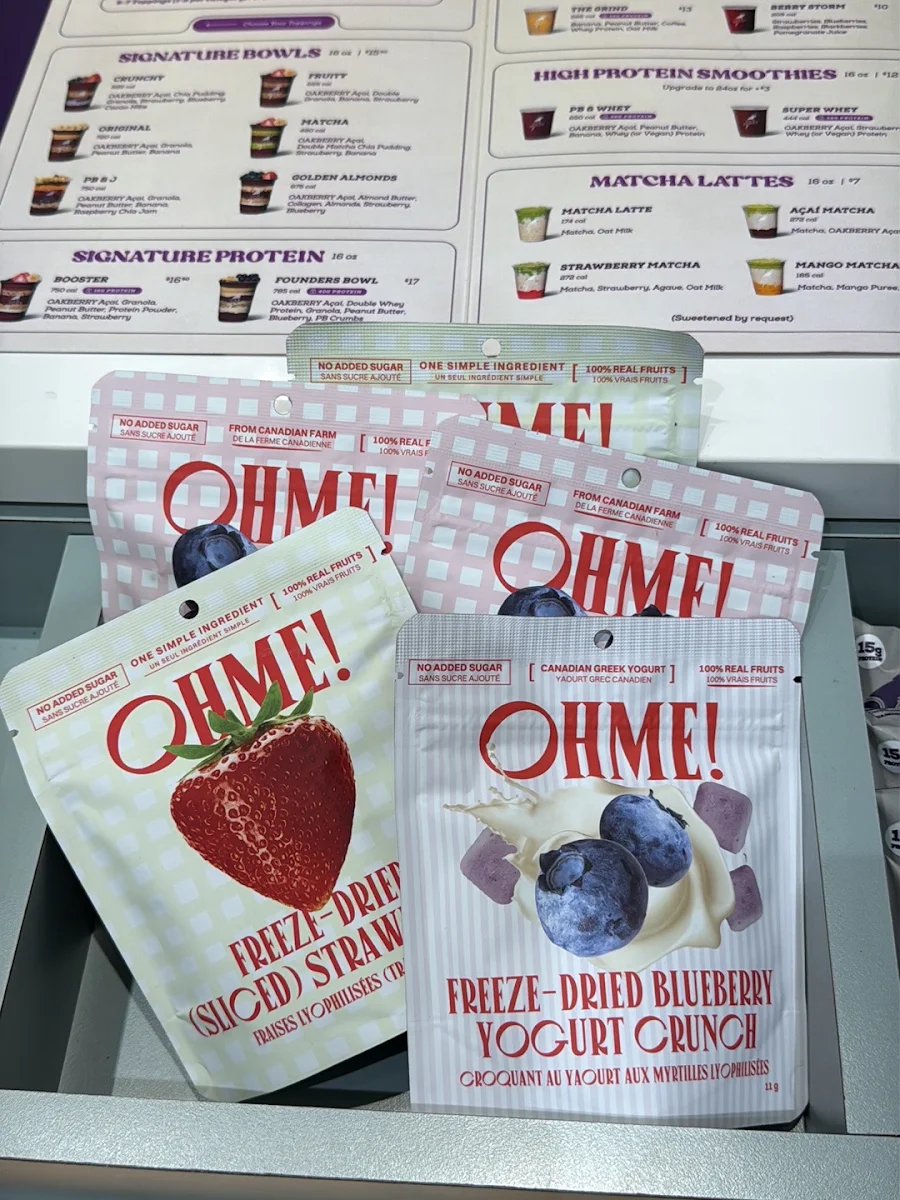 Menu, OAKBERRY Açaí Bowls & Smoothies