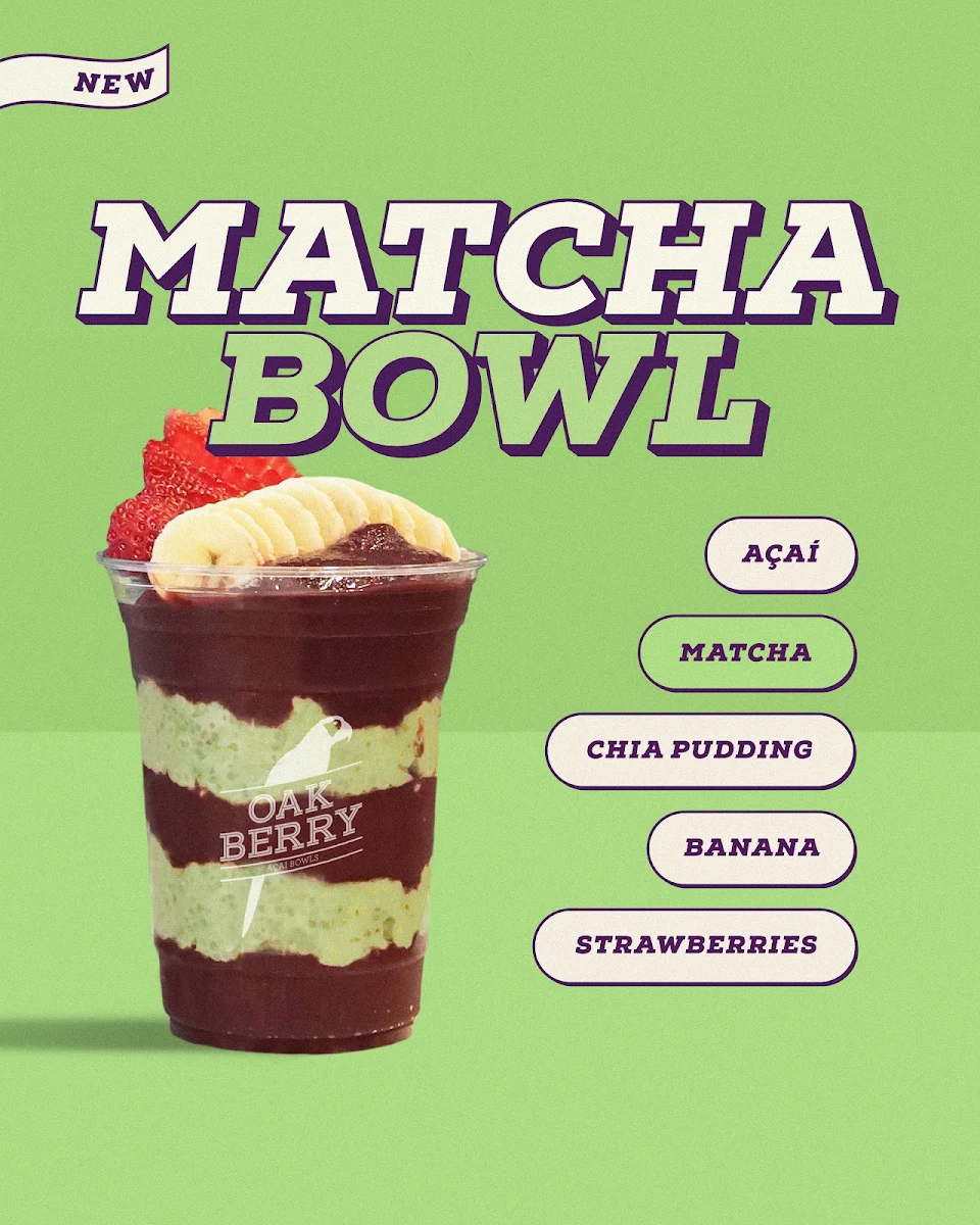 Menu, OAKBERRY Açaí Bowls & Smoothies