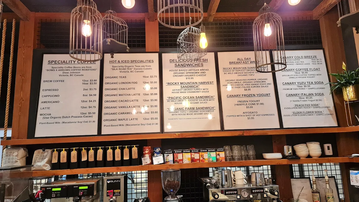 Menu, Canary Coffee