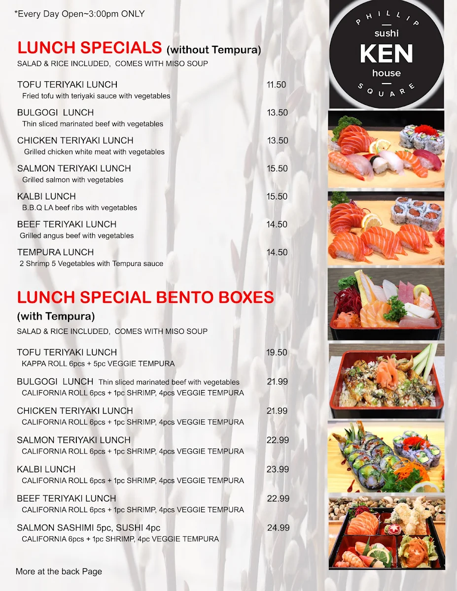 Menu, KEN Sushi House Phillip Square