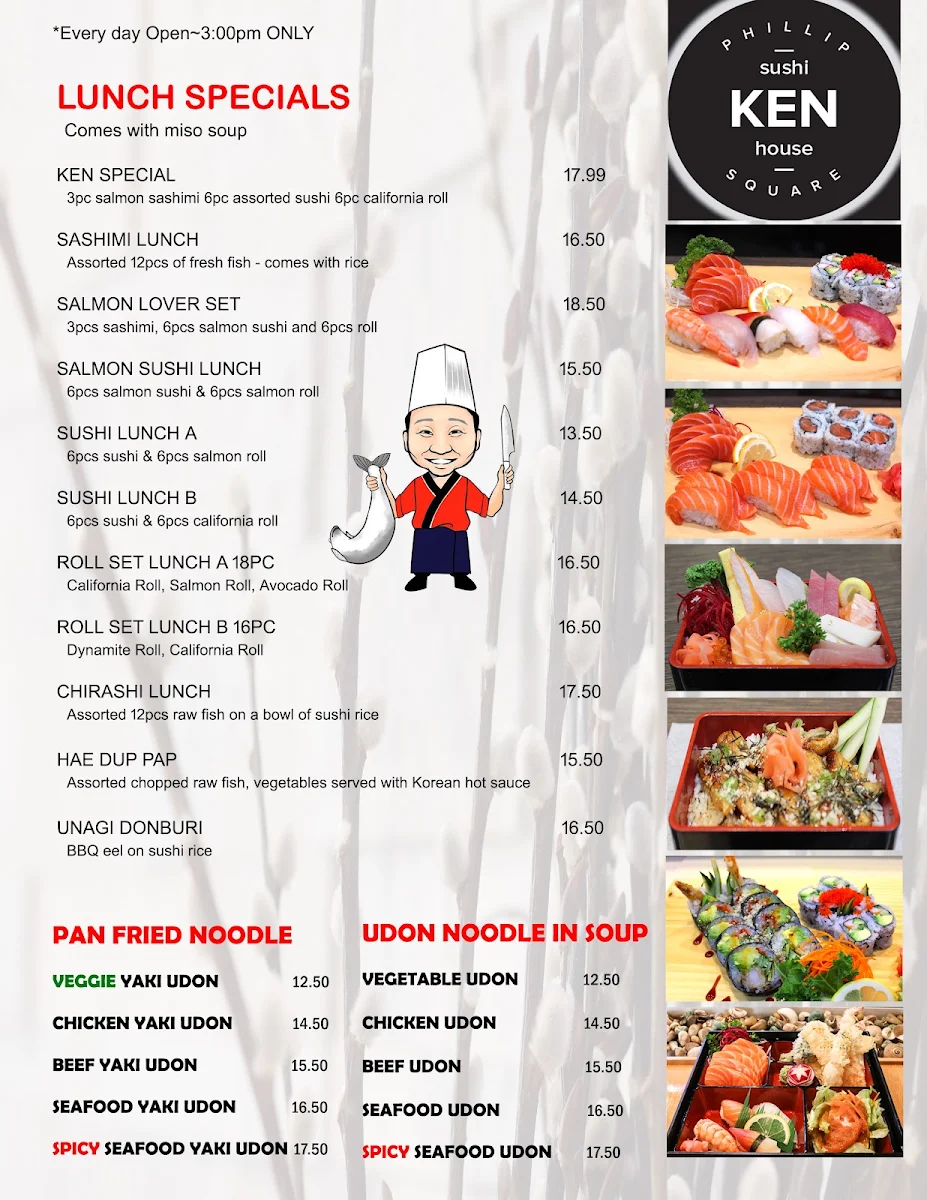 Menu, KEN Sushi House Phillip Square
