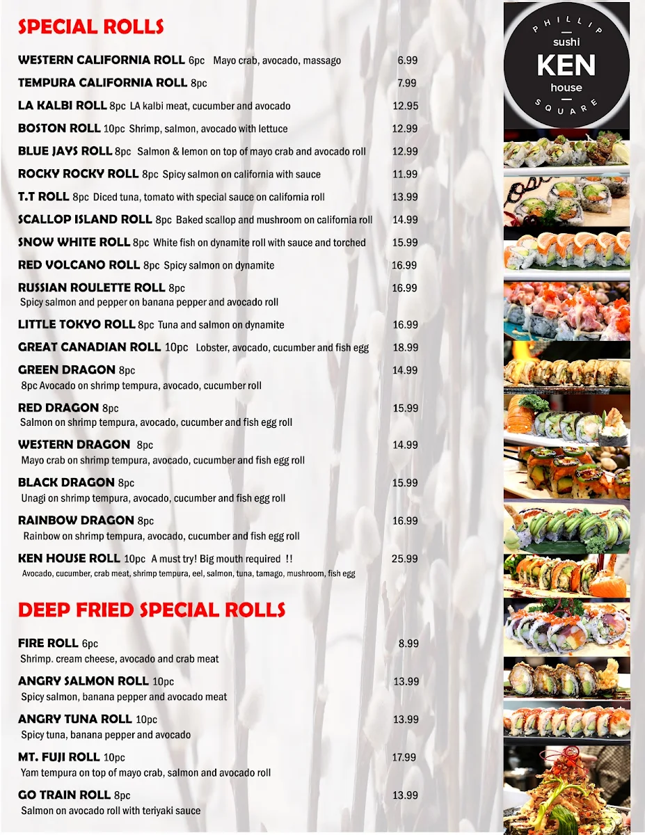 Menu, KEN Sushi House Phillip Square