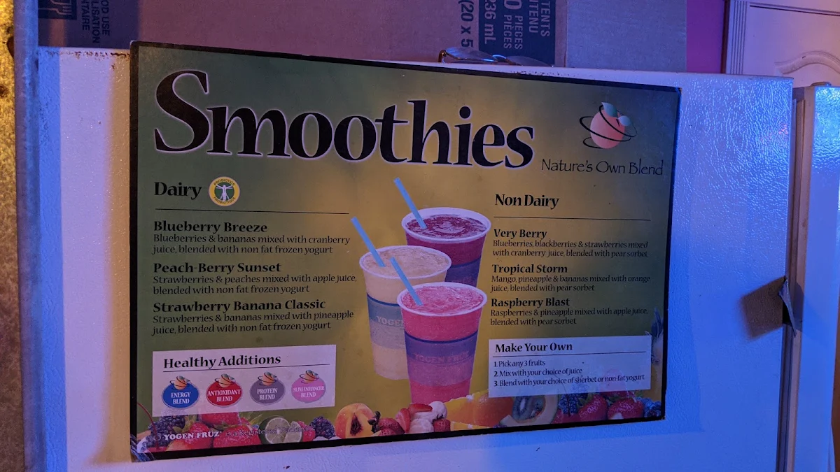 Menu, Yogen Fruz