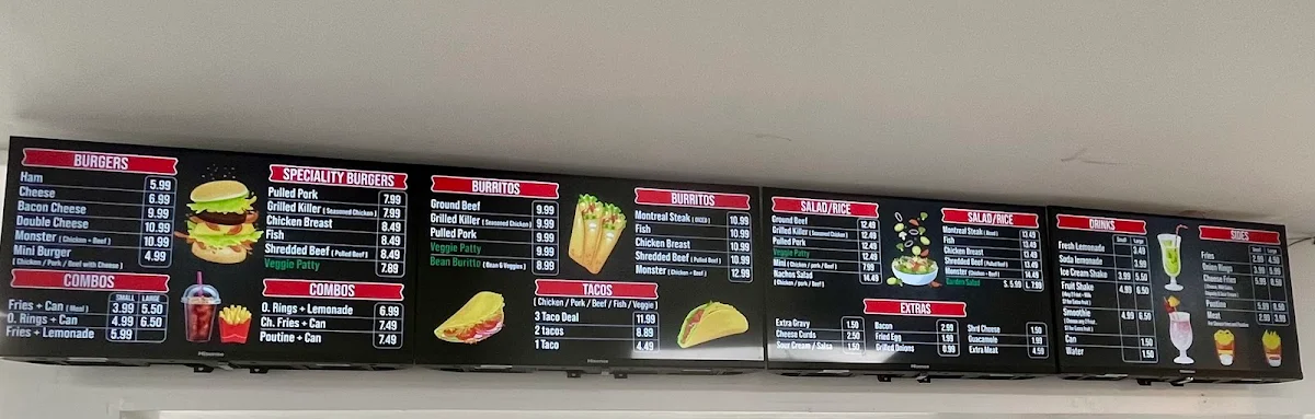 Menu, Grillies (King St. - Waterloo)
