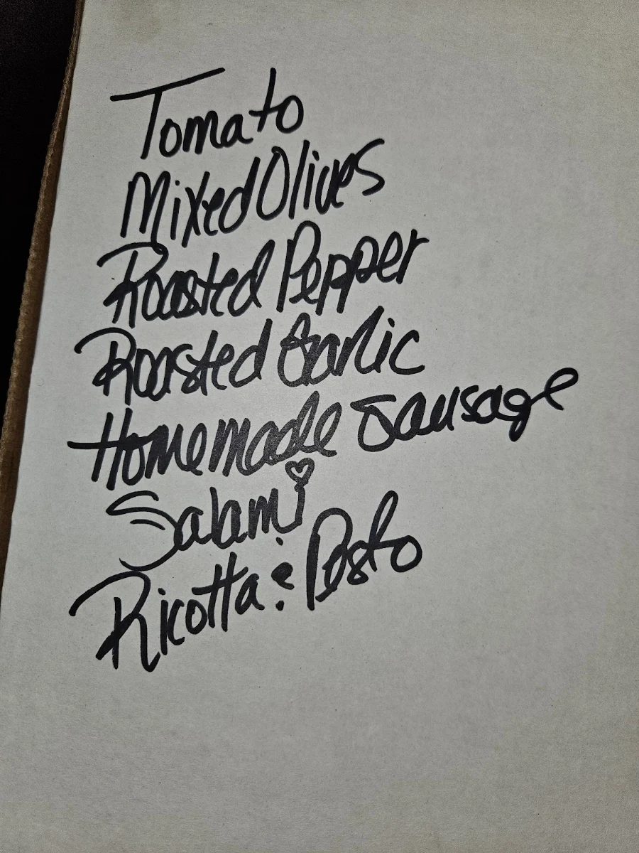 Menu, Arnikko's Pizzeria