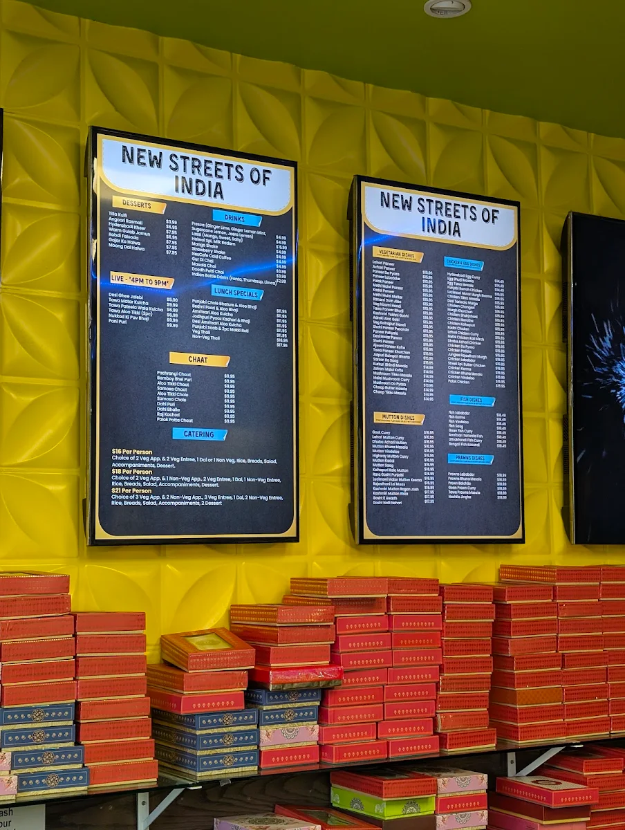 Menu, New Streets Of India