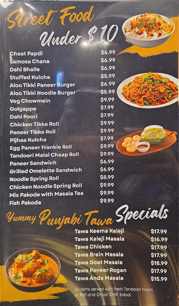 Menu, yummy punjabi flavours