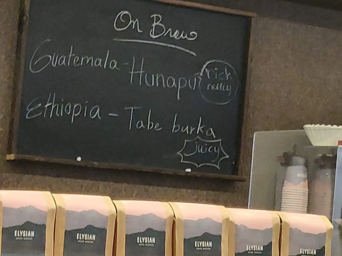 Menu, Elysian Coffee 7th & Ontario