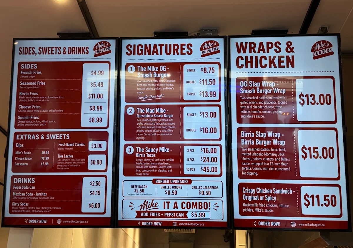 Menu, Mike's Burgers | Smash Burgers & Birria Tacos