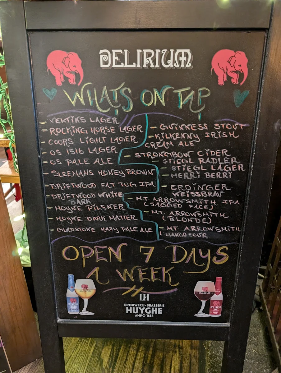 Menu, Rocking Horse Pub