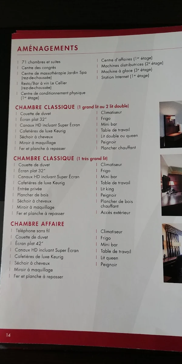 Menu, Resto/Bar à vin Le Cellier