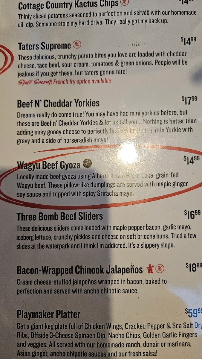 Menu, The Canadian Brewhouse (Airdrie)