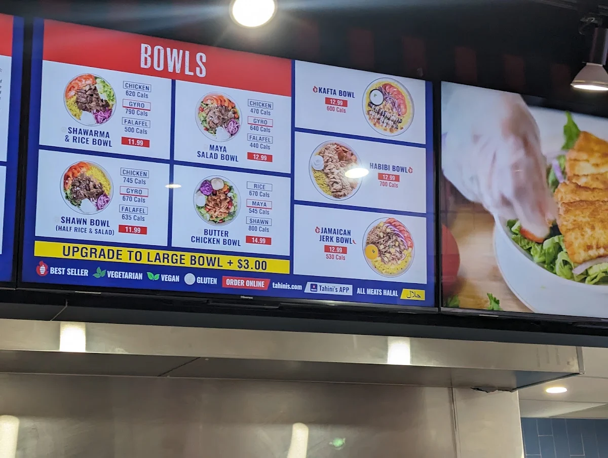 Menu, Tahini's Shawarma