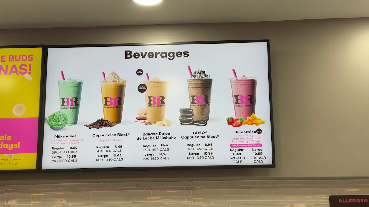 Menu, Baskin-Robbins