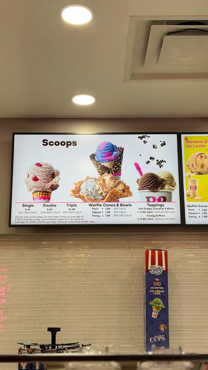 Menu, Baskin-Robbins