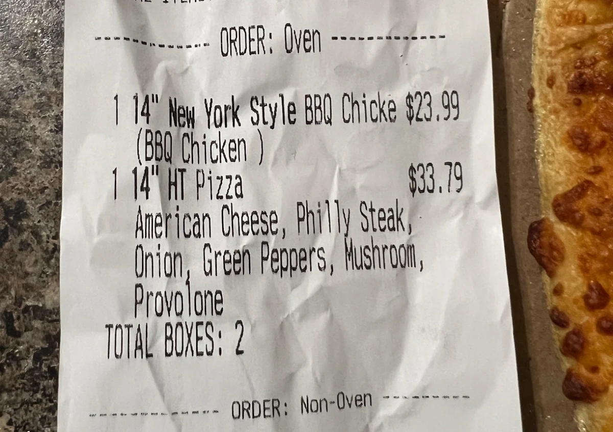 Menu, Domino's Pizza