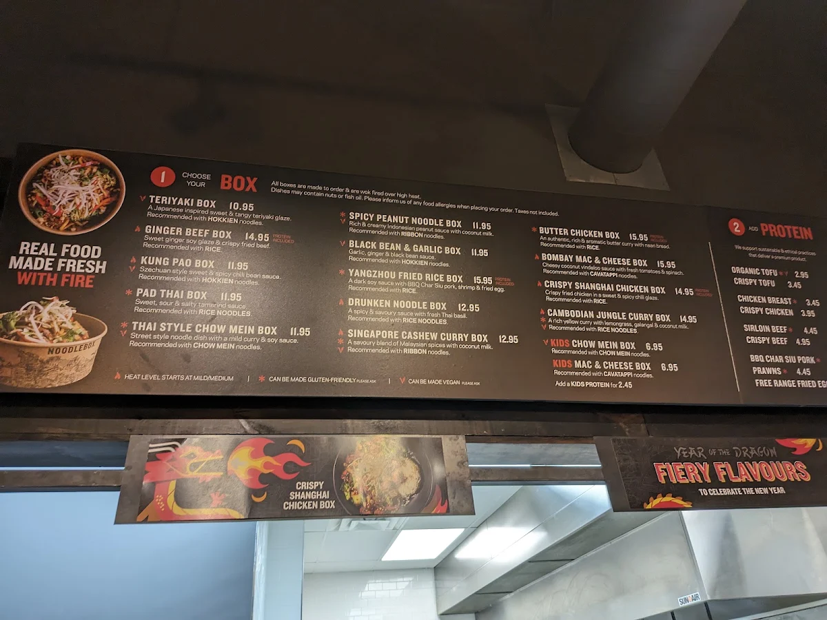 Menu, Noodlebox