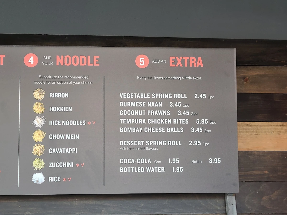 Menu, Noodlebox