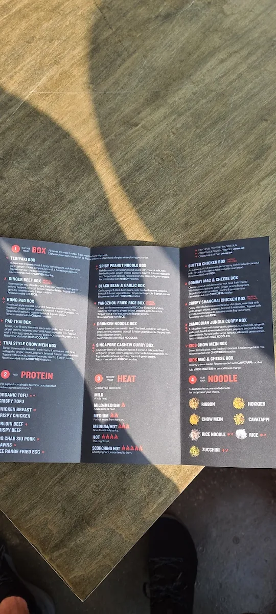 Menu, Noodlebox
